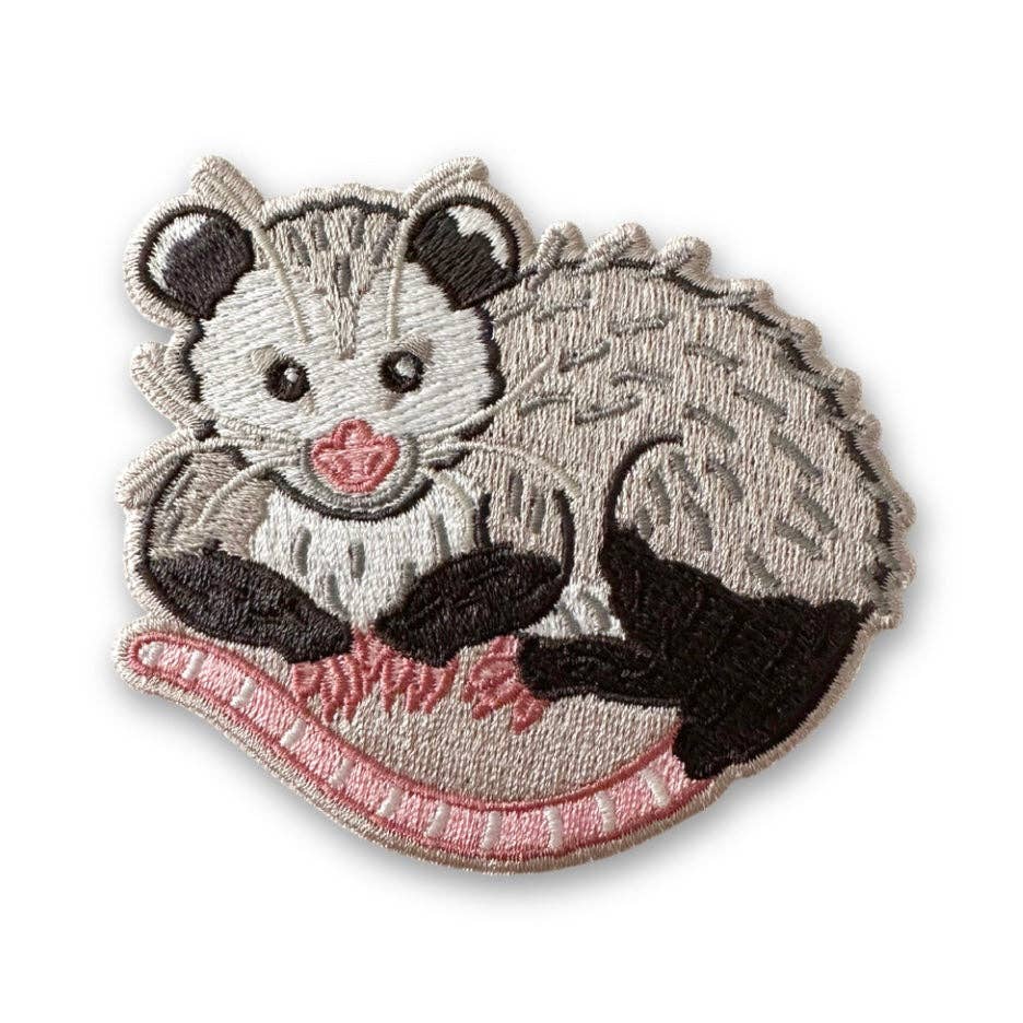 Opossum Iron-On Embroidered Patch