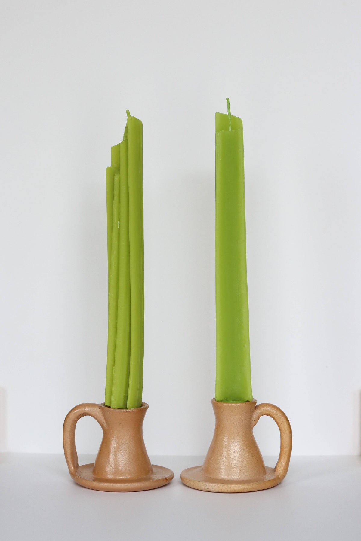 Happy Organics - Beeswax Celery Taper Candle (Set of 2)