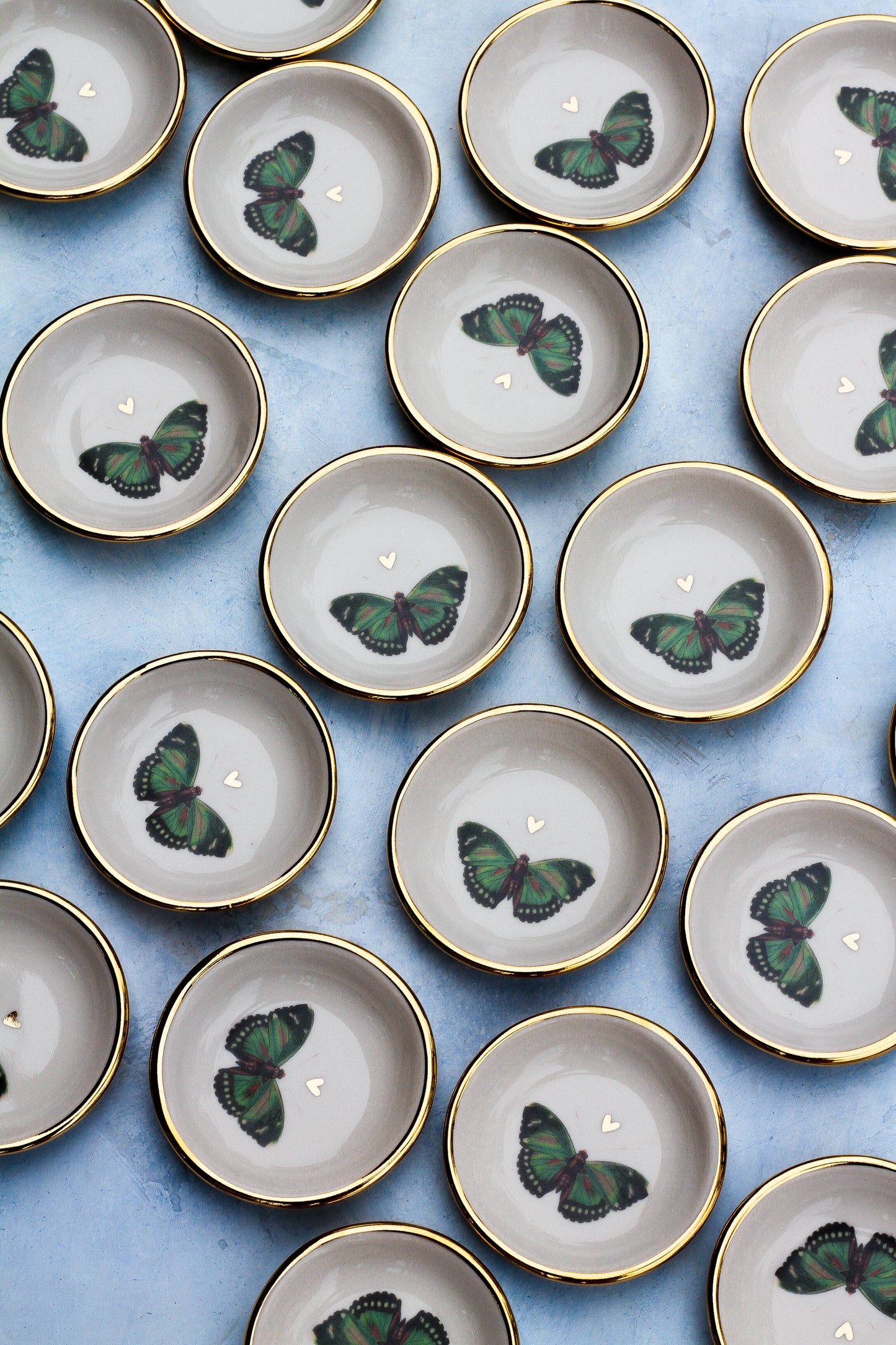Apricity Ceramics - Green Butterfly with Heart Trinket Dish | Ring Dish