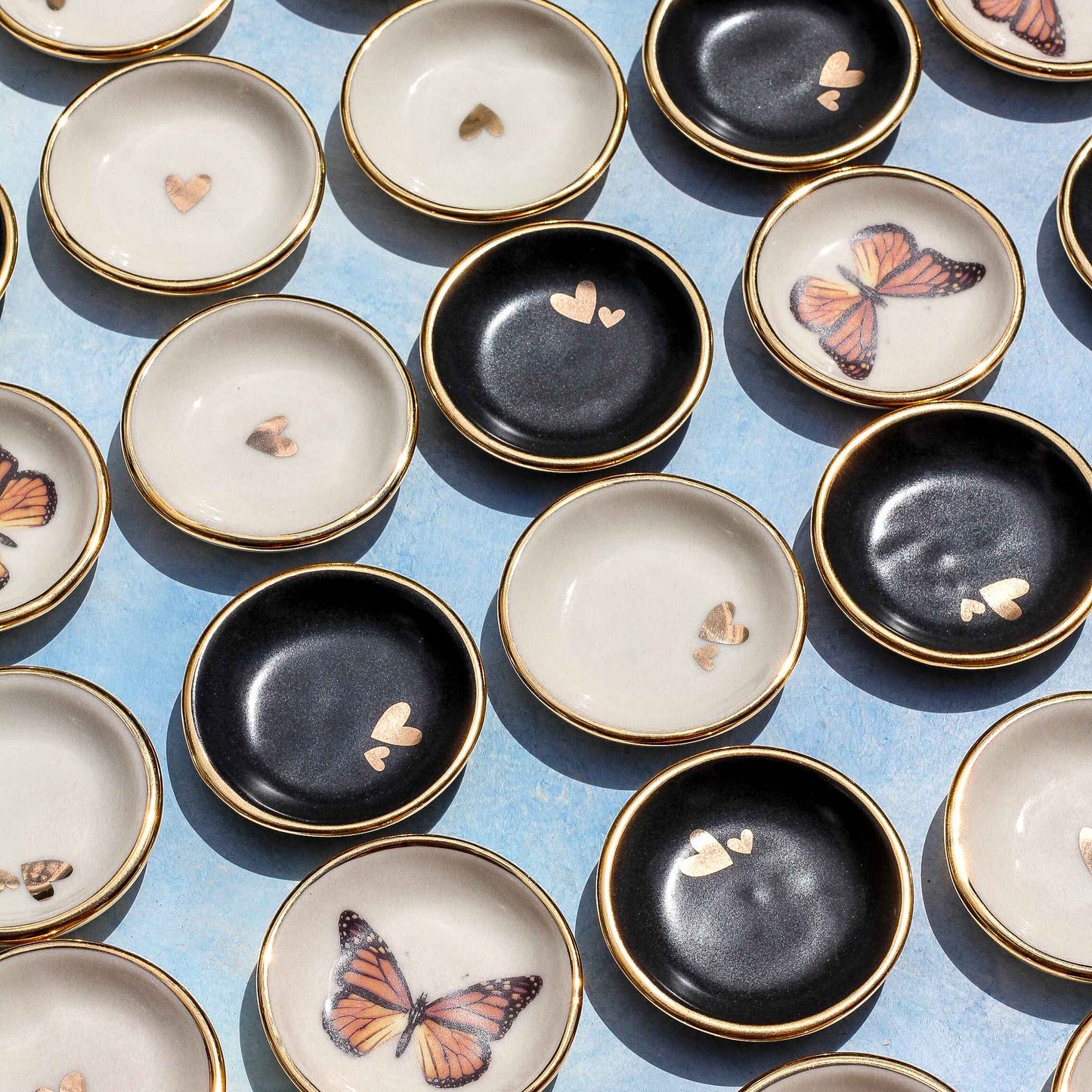 Apricity Ceramics - Monarch Butterfly Trinket Dish |Ring Dish|Handmade with gold