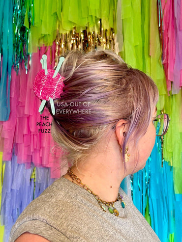 Yarn Crafts Knitting Needles Hair Claw by The Peach Fuzz