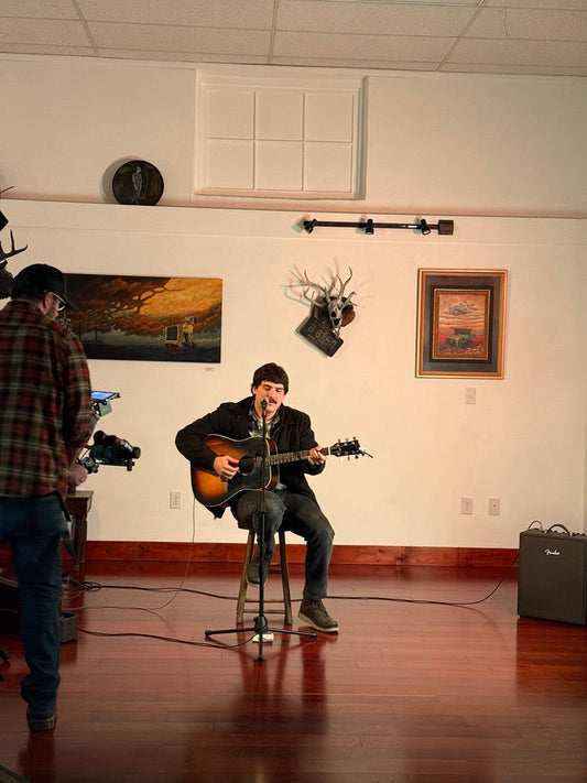Dales Blankenship playing at FFA during the Appalachian Punk art show