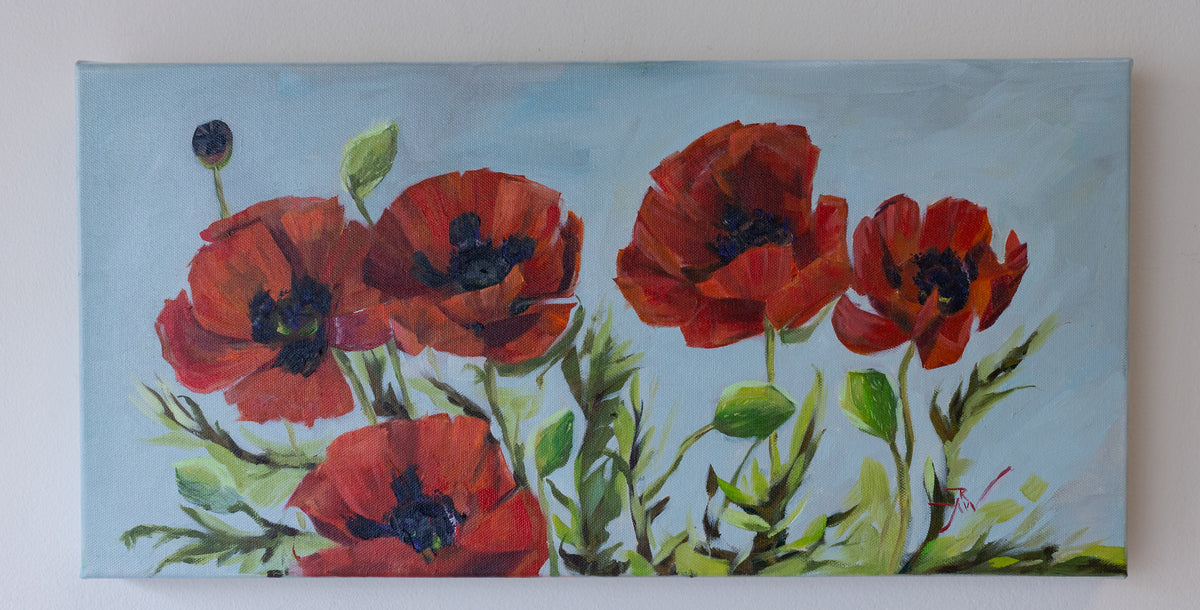 Poppies En Plein Air by Anika Whittier