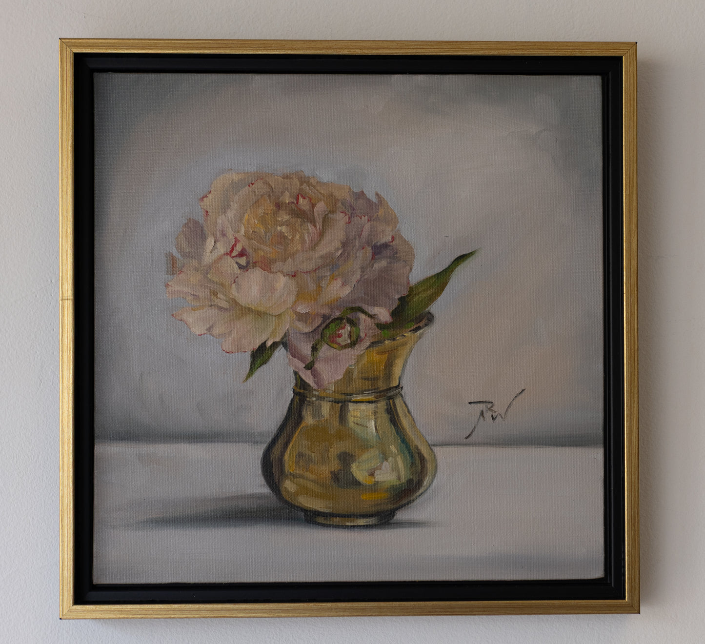 Peony in Gold Vase