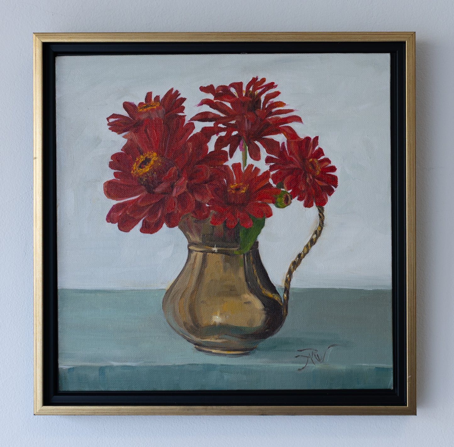 Crimson Zinnias