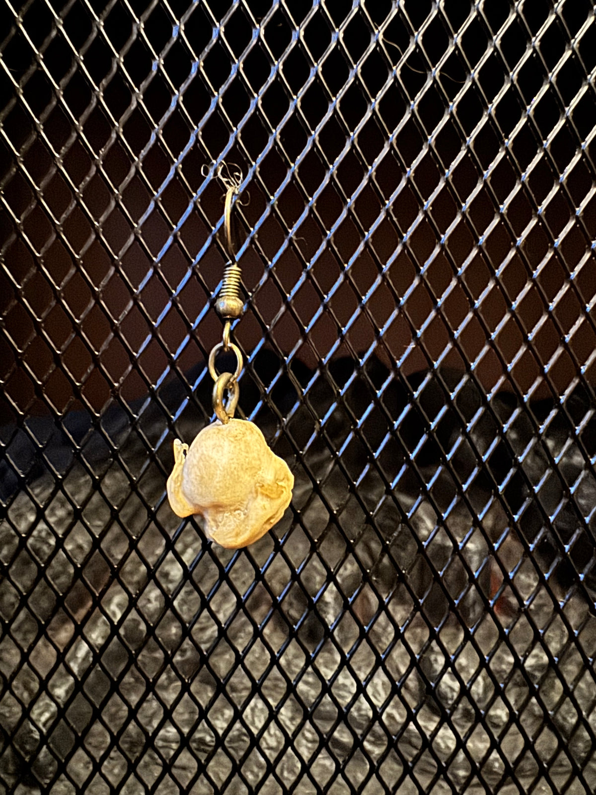 Single Skunk Bone Earring in Bronze