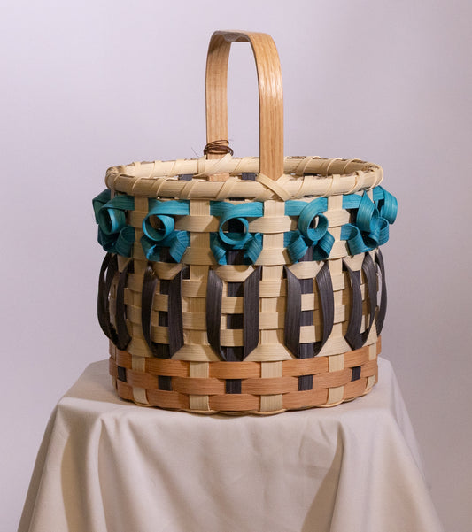 Aquamarine Iris Flower Basket