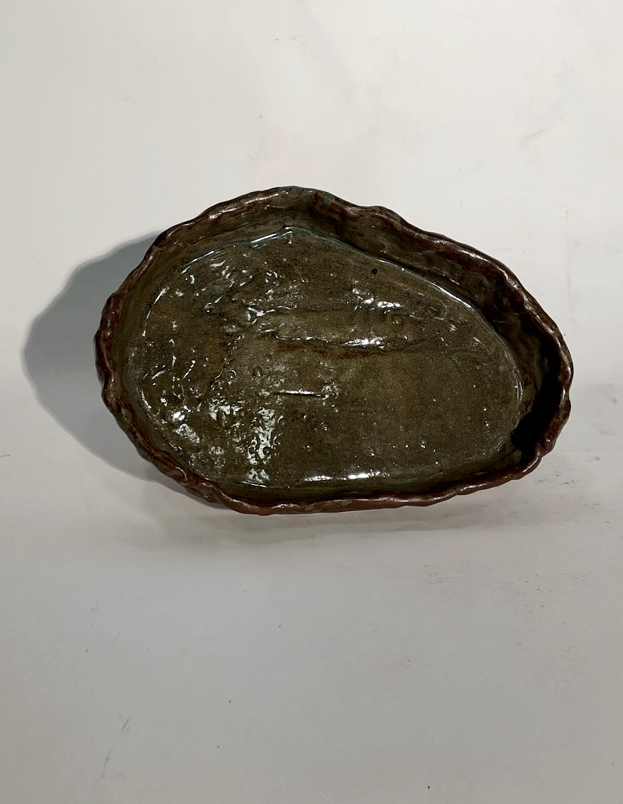Olive Green Hand-Built Serving Tray