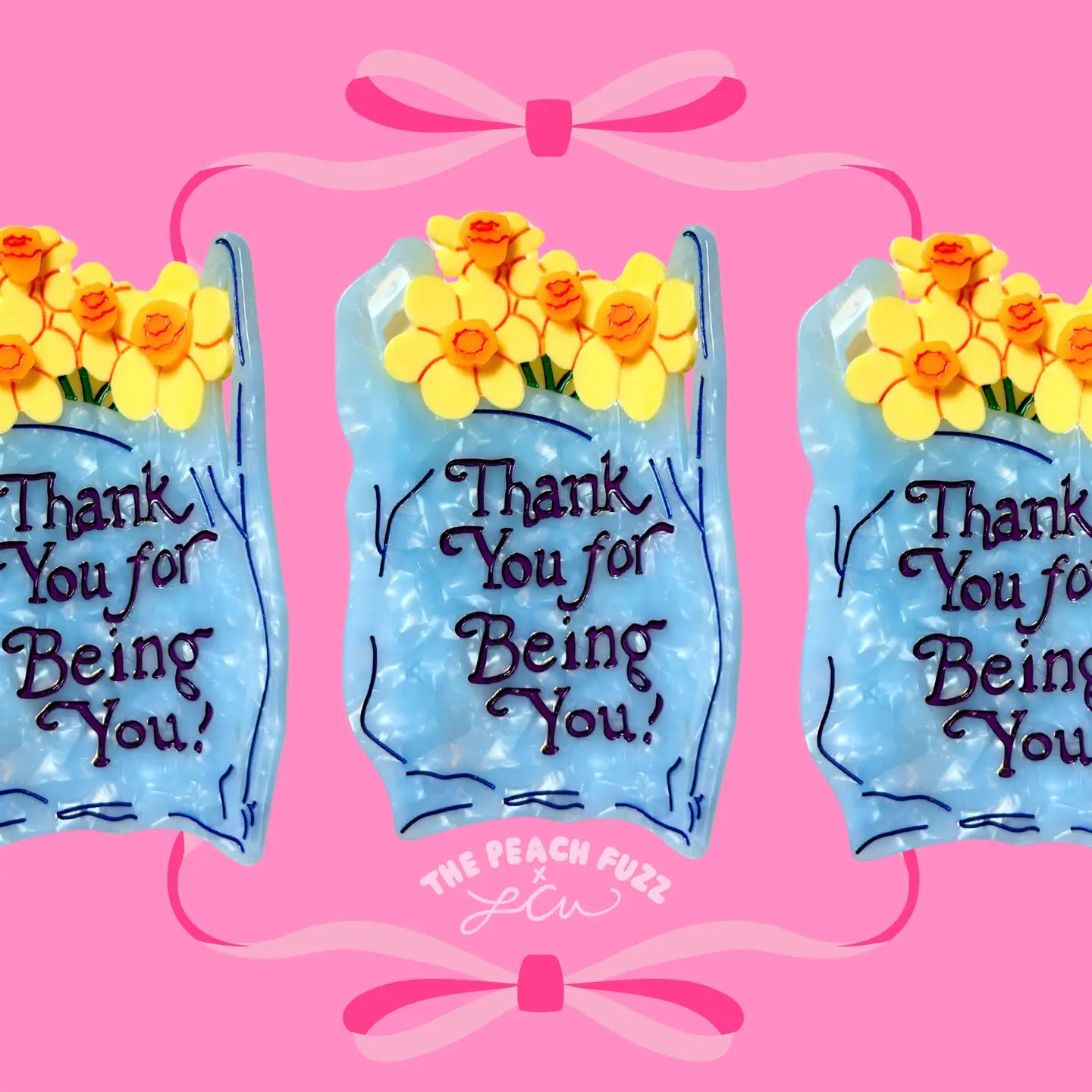 The Peach Fuzz - Thank You Bag Hair Claw TPF x Lindsey Cherek Waller