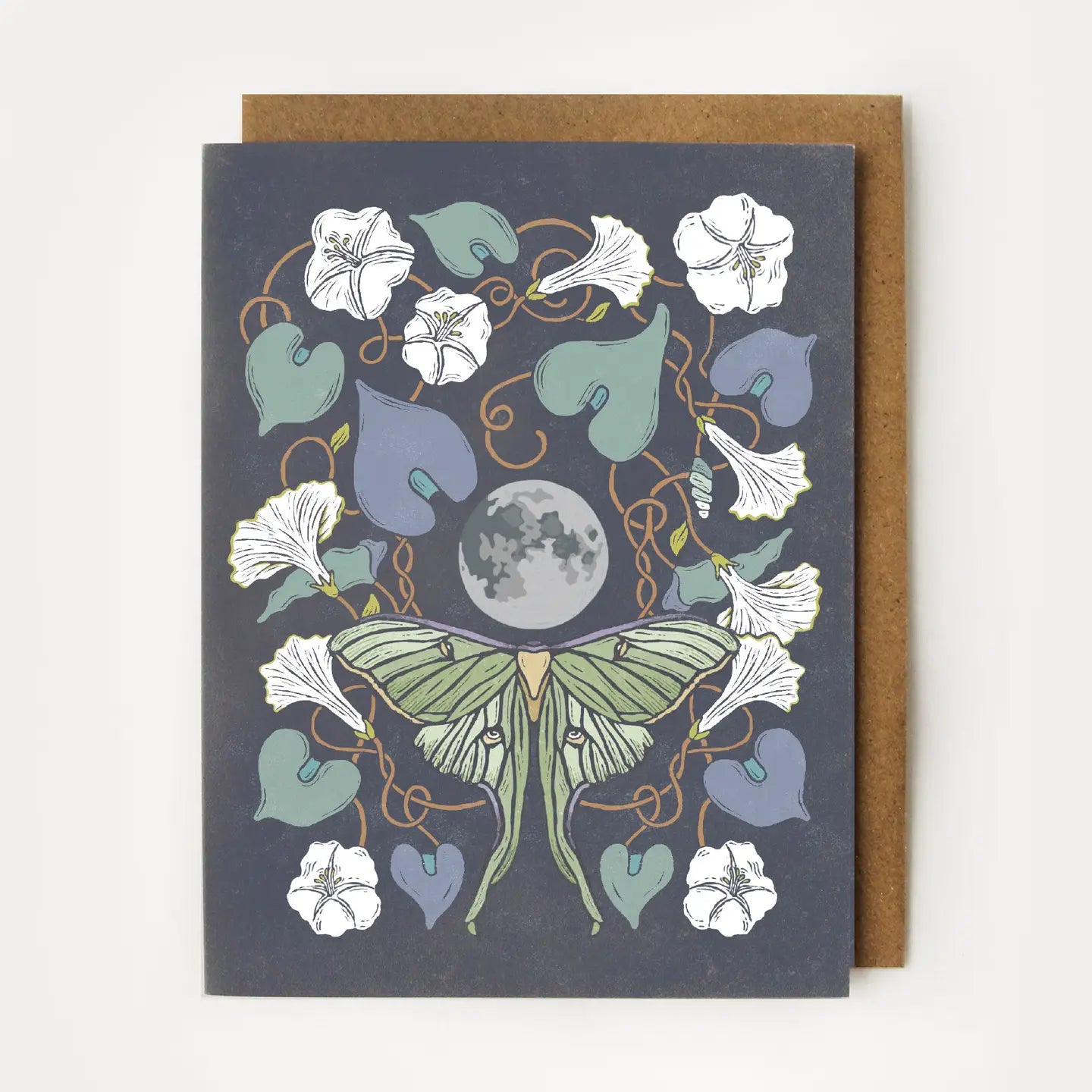 Luna Moth & Moonflower Moonlit Magic Everyday Greeting Card