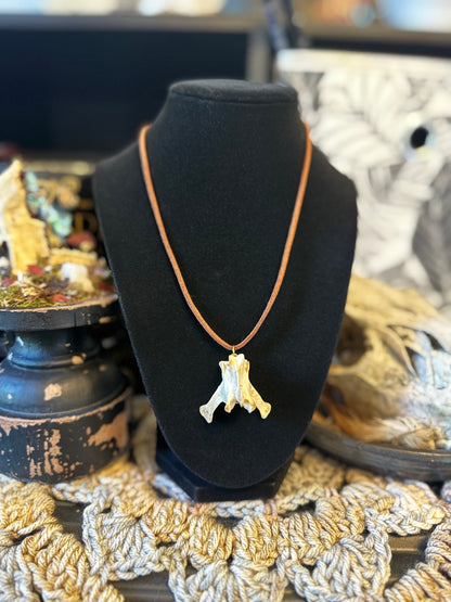 Raccoon Vertebrae Necklace on Leather Cord