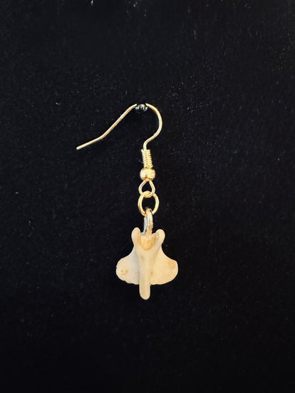 Single Skunk Vertebrae Earring in Gold