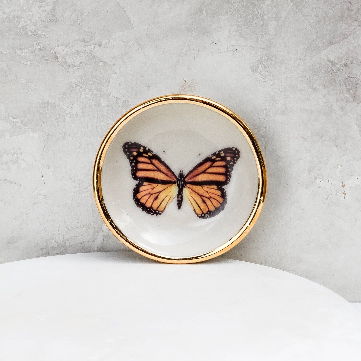 Apricity Ceramics - Monarch Butterfly Trinket Dish |Ring Dish|Handmade with gold