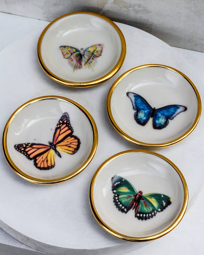 Apricity Ceramics - Monarch Butterfly Trinket Dish |Ring Dish|Handmade with gold
