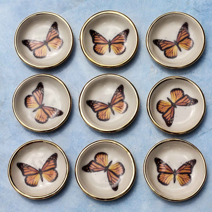 Apricity Ceramics - Monarch Butterfly Trinket Dish |Ring Dish|Handmade with gold