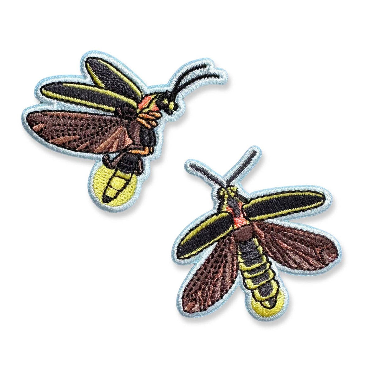 Common Eastern Firefly Iron-On Embroidered Patch Set