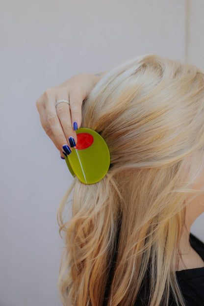 The Peach Fuzz - Jumbo Stuffed Olive Hair Claw