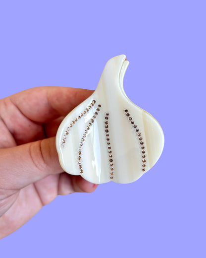 The Peach Fuzz - Garlic Rhinestone Mini Hair Claw
