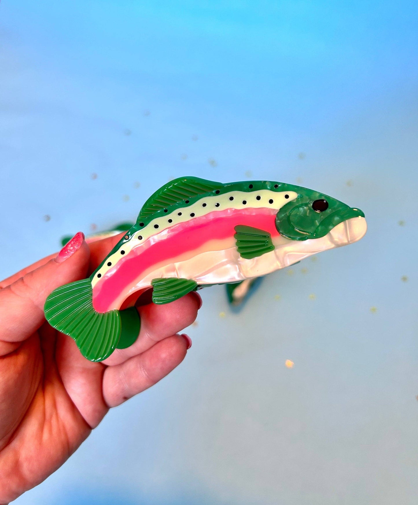 The Peach Fuzz - Rainbow Trout Hair Claw