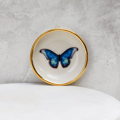 Apricity Ceramics - Blue Morpho Butterfly Trinket Dish | Ring Dish | Handmade