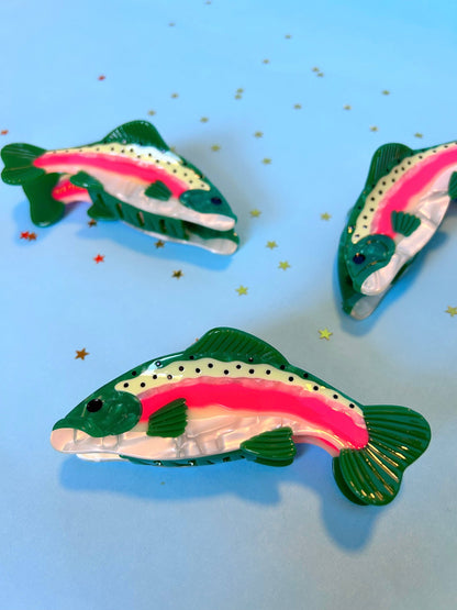 The Peach Fuzz - Rainbow Trout Hair Claw