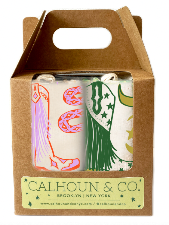 Howdy Cowgirl! Boots Tea Towel: Cactus Green