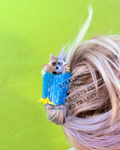The Peach Fuzz - Trash Panda Raccoon Hair Claw: Perfect