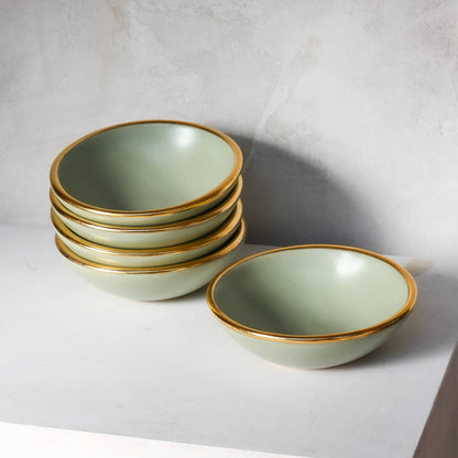 Apricity Ceramics - Sage Green Ring Bowl | Handmade Pottery with Gold