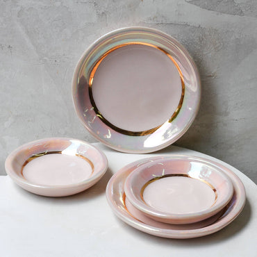 Apricity Ceramics - Pink Opal Trinket Dish | Ring Dish | Handmade with Gold