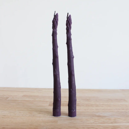Beeswax Asparagus Taper Candle (Set of 2)