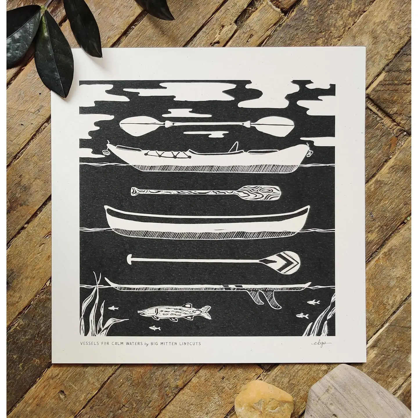 Big Mitten Linocuts - Vessels for Calm Waters